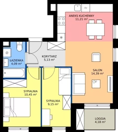 3 pokoje, apartament 54,42 m², piętro 1, oferta nr F/083, Królowej Jadwigi 51 - Etap III, Poznań, Wilda, Stare Miasto, Królowej Jadwigi 51