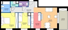 3 pokoje, mieszkanie 66,09 m², piętro 2, oferta nr F/088, Królowej Jadwigi 51 - Etap III, Poznań, Wilda, Stare Miasto, Królowej Jadwigi 51