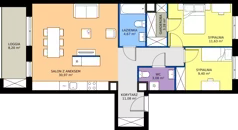 3 pokoje, mieszkanie 74,11 m², piętro 2, oferta nr F/090, Królowej Jadwigi 51 - Etap III, Poznań, Wilda, Stare Miasto, Królowej Jadwigi 51