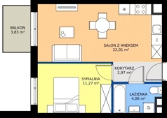 2 pokoje, apartament 40,31 m², piętro 2, oferta nr F/017, Królowej Jadwigi 51 - Etap III, Poznań, Wilda, Stare Miasto, Królowej Jadwigi 51