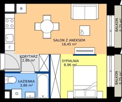 1 pokój, mieszkanie 34,07 m², piętro 3, oferta nr F/041, Królowej Jadwigi 51 - Etap III, Poznań, Wilda, Stare Miasto, Królowej Jadwigi 51