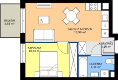 2 pokoje, mieszkanie 37,17 m², piętro 2, oferta nr F/019, Królowej Jadwigi 51 - Etap III, Poznań, Wilda, Stare Miasto, Królowej Jadwigi 51