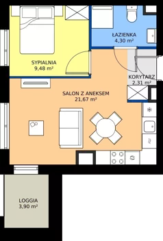 2 pokoje, apartament 37,76 m², parter, oferta nr F/080, Królowej Jadwigi 51 - Etap III, Poznań, Wilda, Stare Miasto, Królowej Jadwigi 51