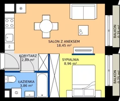 1 pokój, apartament 34,07 m², piętro 1, oferta nr F/009, Królowej Jadwigi 51 - Etap III, Poznań, Wilda, Stare Miasto, Królowej Jadwigi 51