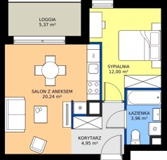 2 pokoje, mieszkanie 41,15 m², piętro 2, oferta nr F/032, Królowej Jadwigi 51 - Etap III, Poznań, Wilda, Stare Miasto, Królowej Jadwigi 51