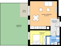 2 pokoje, mieszkanie 44,63 m², parter, oferta nr C/01, Królowej Jadwigi 51 - Etap II, Poznań, Wilda, Stare Miasto, Królowej Jadwigi 51