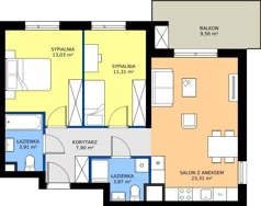 3 pokoje, mieszkanie 63,33 m², piętro 1, oferta nr C/19, Królowej Jadwigi 51 - Etap II, Poznań, Wilda, Stare Miasto, Królowej Jadwigi 51