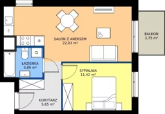 2 pokoje, mieszkanie 42,99 m², piętro 2, oferta nr C/25, Królowej Jadwigi 51 - Etap II, Poznań, Wilda, Stare Miasto, Królowej Jadwigi 51
