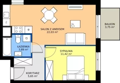 2 pokoje, mieszkanie 42,99 m², piętro 1, oferta nr C/13, Królowej Jadwigi 51 - Etap II, Poznań, Wilda, Stare Miasto, Królowej Jadwigi 51