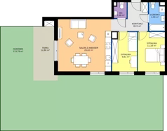 3 pokoje, mieszkanie 64,81 m², parter, oferta nr D/01, Królowej Jadwigi 51 - Etap II, Poznań, Wilda, Stare Miasto, Królowej Jadwigi 51