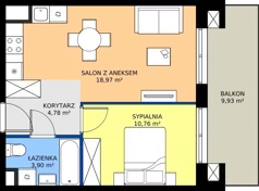 2 pokoje, mieszkanie 38,41 m², piętro 4, oferta nr E/28, Królowej Jadwigi 51 - Etap II, Poznań, Wilda, Stare Miasto, Królowej Jadwigi 51