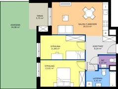 3 pokoje, mieszkanie 61,25 m², piętro 1, oferta nr D/10, Królowej Jadwigi 51 - Etap II, Poznań, Wilda, Stare Miasto, Królowej Jadwigi 51