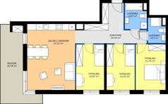 4 pokoje, mieszkanie 83,40 m², piętro 1, oferta nr E/09, Królowej Jadwigi 51 - Etap II, Poznań, Wilda, Stare Miasto, Królowej Jadwigi 51