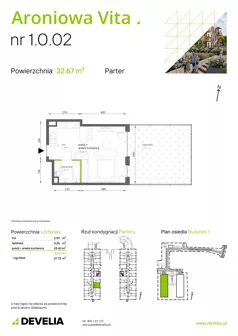 1 pokój, mieszkanie 32,67 m², parter, oferta nr 1.0.02, Aroniowa Vita, Warszawa, Białołęka, ul. Ruskowy Bród 57C