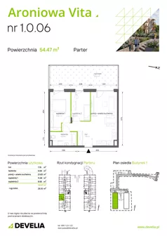 3 pokoje, mieszkanie 54,47 m², parter, oferta nr 1.0.06, Aroniowa Vita, Warszawa, Białołęka, ul. Ruskowy Bród 57C