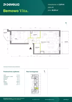2 pokoje, mieszkanie 49,08 m², parter, oferta nr C2/F/41, Bemowo Vita etap VIII, Warszawa, Bemowo, Chrzanów, ul. Szeligowska 57	