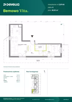 2 pokoje, mieszkanie 49,93 m², parter, oferta nr C2/F/45, Bemowo Vita etap VIII, Warszawa, Bemowo, Chrzanów, ul. Szeligowska 57	