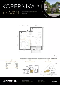 2 pokoje, apartament 45,47 m², parter, oferta nr A/0/4, Kopernika 71, Gdynia, Redłowo, ul. Mikołaja Kopernika