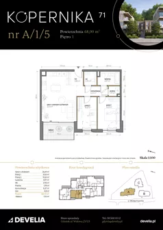 3 pokoje, apartament 68,00 m², piętro 1, oferta nr A/1/5, Kopernika 71, Gdynia, Redłowo, ul. Mikołaja Kopernika