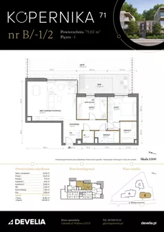 3 pokoje, apartament 79,17 m², parter, oferta nr B/0/3, Kopernika 71, Gdynia, Redłowo, ul. Mikołaja Kopernika