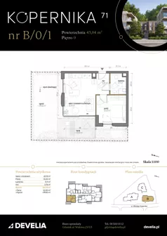 2 pokoje, mieszkanie 43,04 m², parter, oferta nr B/0/1, Kopernika 71, Gdynia, Redłowo, ul. Mikołaja Kopernika