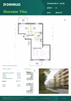 3 pokoje, mieszkanie 68,31 m², piętro 2, oferta nr A/1/5, Skorosze Vita, Warszawa, Ursus, Skorosze, ul. Świętej Rodziny