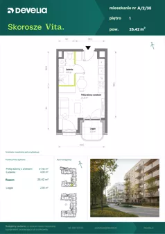 1 pokój, mieszkanie 25,42 m², piętro 1, oferta nr A/2/35, Skorosze Vita, Warszawa, Ursus, Skorosze, ul. Świętej Rodziny