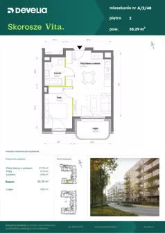2 pokoje, mieszkanie 35,29 m², piętro 2, oferta nr A/2/48, Skorosze Vita, Warszawa, Ursus, Skorosze, ul. Świętej Rodziny