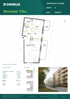3 pokoje, mieszkanie 70,51 m², piętro 3, oferta nr A/2/52, Skorosze Vita, Warszawa, Ursus, Skorosze, ul. Świętej Rodziny