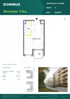 1 pokój, mieszkanie 25,40 m², piętro 3, oferta nr A/2/58, Skorosze Vita, Warszawa, Ursus, Skorosze, ul. Świętej Rodziny