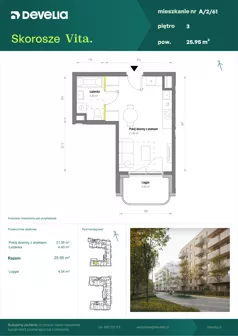 1 pokój, mieszkanie 25,95 m², piętro 3, oferta nr A/2/61, Skorosze Vita, Warszawa, Ursus, Skorosze, ul. Świętej Rodziny