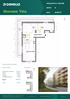 3 pokoje, mieszkanie 65,52 m², piętro 5, oferta nr B/1/118, Skorosze Vita, Warszawa, Ursus, Skorosze, ul. Świętej Rodziny