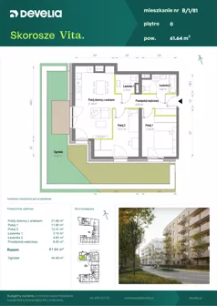 3 pokoje, mieszkanie 61,70 m², piętro 1, oferta nr A/2/34, Skorosze Vita, Warszawa, Ursus, Skorosze, ul. Świętej Rodziny