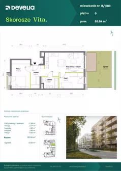 3 pokoje, mieszkanie 57,96 m², piętro 1, oferta nr A/1/4, Skorosze Vita, Warszawa, Ursus, Skorosze, ul. Świętej Rodziny