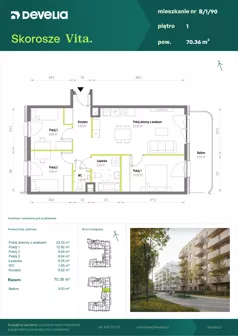 4 pokoje, mieszkanie 70,36 m², piętro 1, oferta nr B/1/90, Skorosze Vita, Warszawa, Ursus, Skorosze, ul. Świętej Rodziny