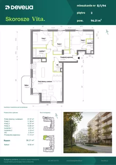 4 pokoje, mieszkanie 96,21 m², piętro 2, oferta nr B/1/94, Skorosze Vita, Warszawa, Ursus, Skorosze, ul. Świętej Rodziny