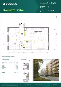 4 pokoje, mieszkanie 70,38 m², piętro 2, oferta nr B/1/98, Skorosze Vita, Warszawa, Ursus, Skorosze, ul. Świętej Rodziny