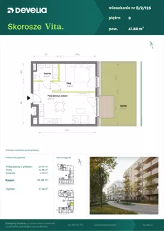 2 pokoje, mieszkanie 42,43 m², piętro 1, oferta nr A/1/3, Skorosze Vita, Warszawa, Ursus, Skorosze, ul. Świętej Rodziny