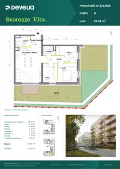 4 pokoje, mieszkanie 70,49 m², parter, oferta nr B/2/128, Skorosze Vita, Warszawa, Ursus, Skorosze, ul. Świętej Rodziny