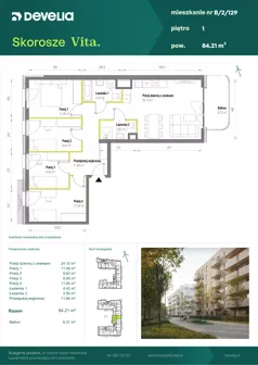 5 pokoi, mieszkanie 84,21 m², piętro 1, oferta nr B/2/129, Skorosze Vita, Warszawa, Ursus, Skorosze, ul. Świętej Rodziny