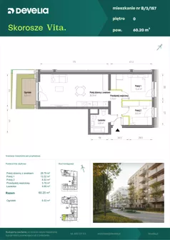 3 pokoje, mieszkanie 57,96 m², piętro 1, oferta nr A/1/4, Skorosze Vita, Warszawa, Ursus, Skorosze, ul. Świętej Rodziny