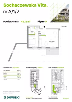 2 pokoje, mieszkanie 46,12 m², parter, oferta nr A/1/2, Sochaczewska Vita I, Warszawa, Bemowo, Chrzanów, ul. Sochaczewska 12