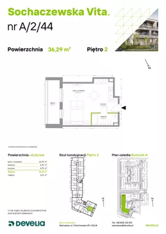 1 pokój, mieszkanie 36,29 m², piętro 2, oferta nr A/2/44, Sochaczewska Vita I, Warszawa, Bemowo, Chrzanów, ul. Sochaczewska 12