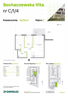 3 pokoje, mieszkanie 54,79 m², parter, oferta nr C/1/4, Sochaczewska Vita I, Warszawa, Bemowo, Chrzanów, ul. Sochaczewska 12