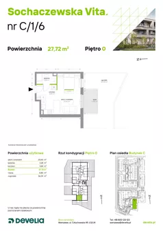 1 pokój, mieszkanie 27,72 m², parter, oferta nr C/1/6, Sochaczewska Vita I, Warszawa, Bemowo, Chrzanów, ul. Sochaczewska 12