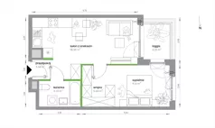 2 pokoje, mieszkanie 40,94 m², piętro 1, oferta nr 2-B-2-8, Sochaczewska Vita V, Warszawa, Bemowo, Chrzanów, ul. Sochaczewska 12