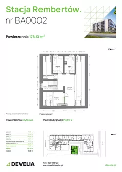 6 pokoi, mieszkanie 178,13 m², piętro 1, oferta nr BA0002, Stacja Rembertów, Warszawa, Rembertów, ul. Fiszera 36