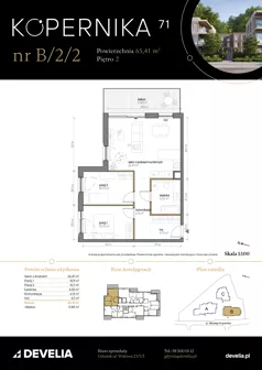 3 pokoje, apartament 65,41 m², piętro 2, oferta nr B/2/2, Kopernika 71, Gdynia, Redłowo, ul. Mikołaja Kopernika