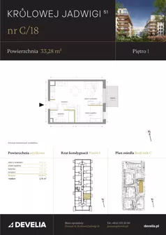1 pokój, apartament 33,28 m², piętro 1, oferta nr C/18, Królowej Jadwigi 51 - Etap II, Poznań, Wilda, Stare Miasto, Królowej Jadwigi 51