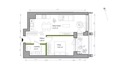 2 pokoje, mieszkanie 41,45 m², piętro 2, oferta nr A.002, Bracka Vita, Katowice, Dąb, Dąb, ul. Bracka 20